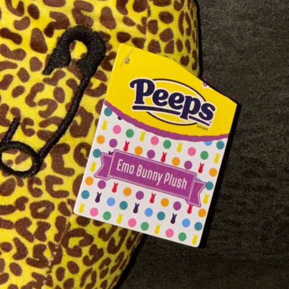 2025 Peeps EASTER BUNNY 15" LEOPARD PRINT Emo Punk Rock Rabbit Plush NEW + Tag - Picture 4 of 11